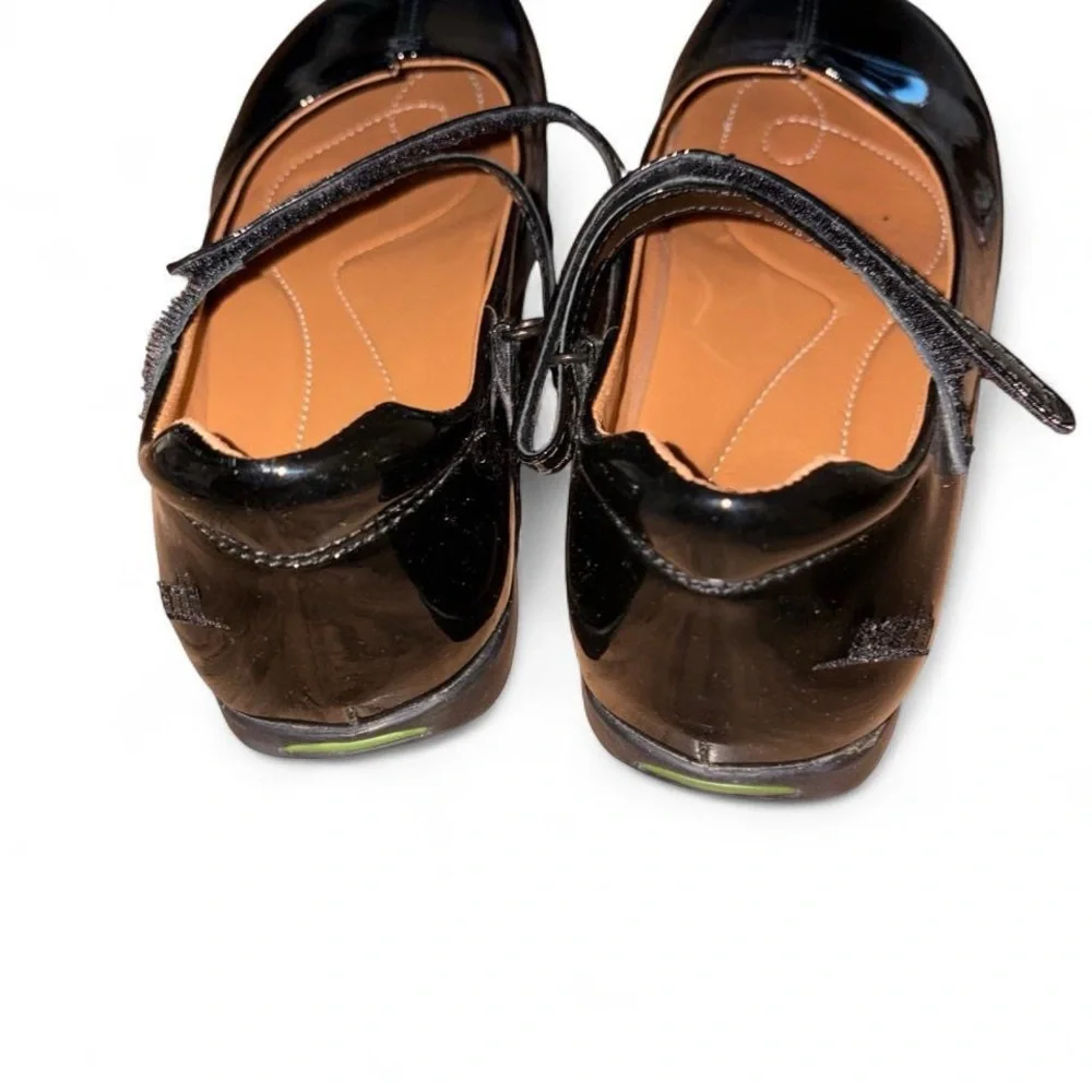 Earth Black Patent Mary Jane Flats with Strap